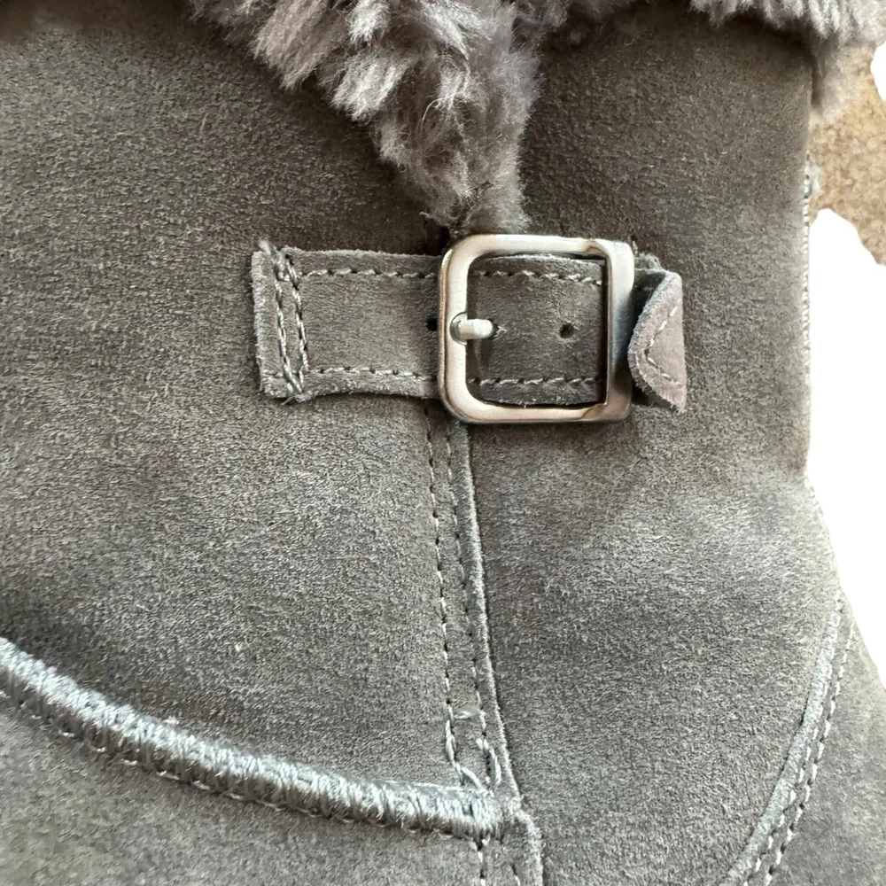 *Women’s Style & Co Size 8 Gray Tiny2 Suede Upper Faux Fur Lined Boots